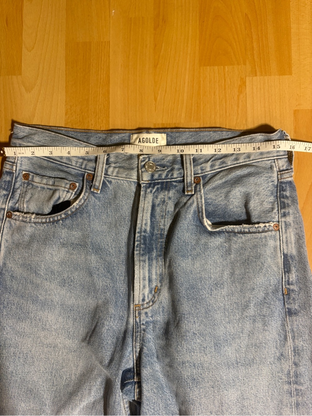 Anthropologie Agolde Low Curve Jean in Force Mid Wash 26 Bowed Barrel Leg - Picture 13 of 15